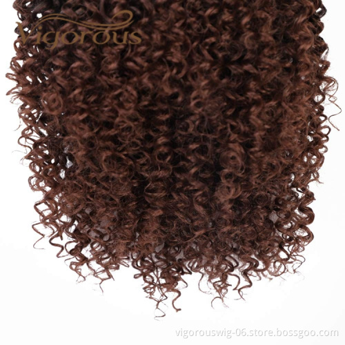 Vigorous Cheap Price Vendor Kinky Curly Fluffy Machine Made Heat Resistant Fiber Drawstring Synthetic Ponytail Hair Extension